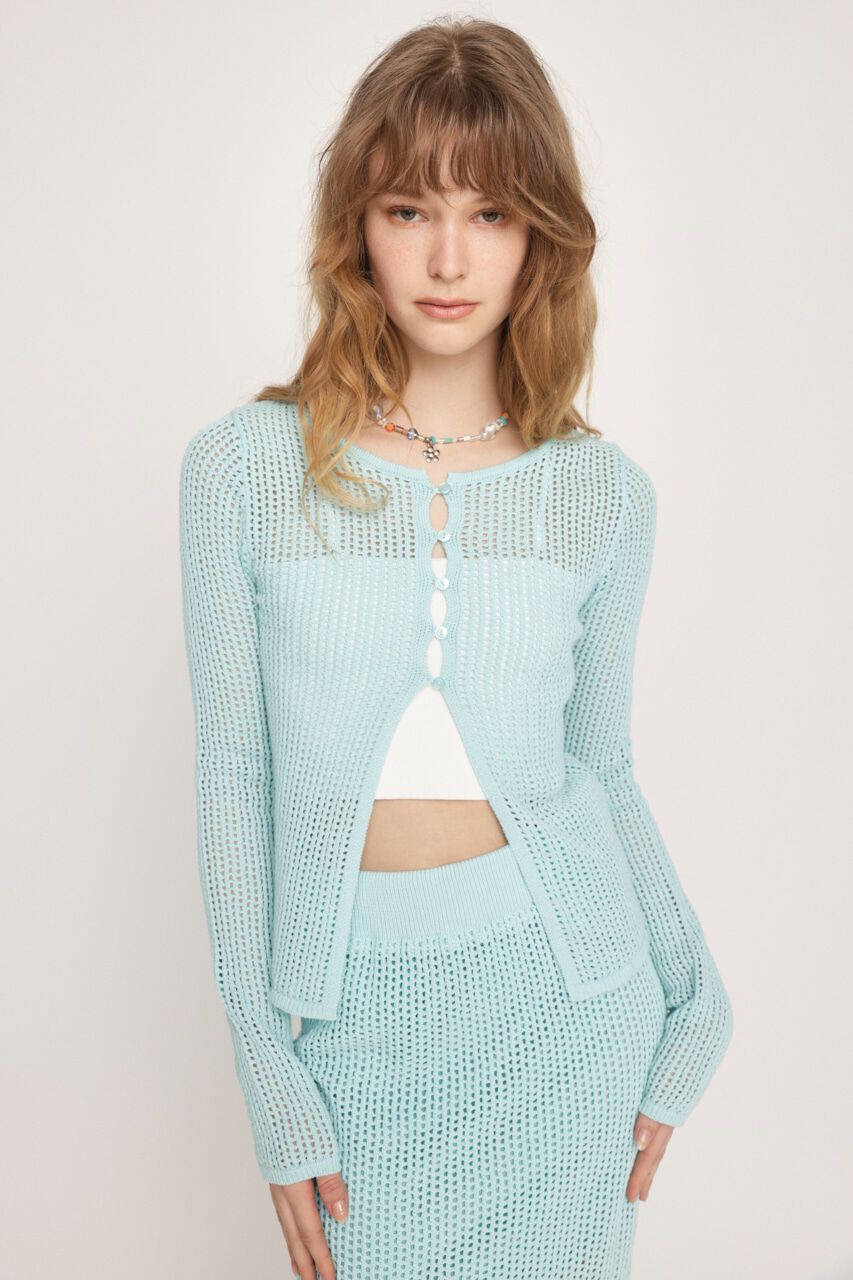 SLY「CROCHET 2WAY カーディガン」|カーディガン|L/BLU1