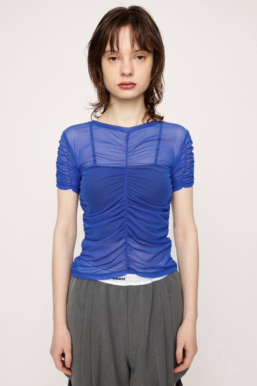 SLY「SHEER GATHER CUT トップス」|Tシャツ・カットソー|