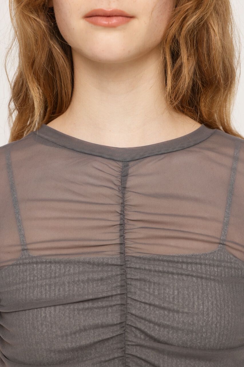 SLY「SHEER GATHER CUT トップス」|Tシャツ・カットソー|