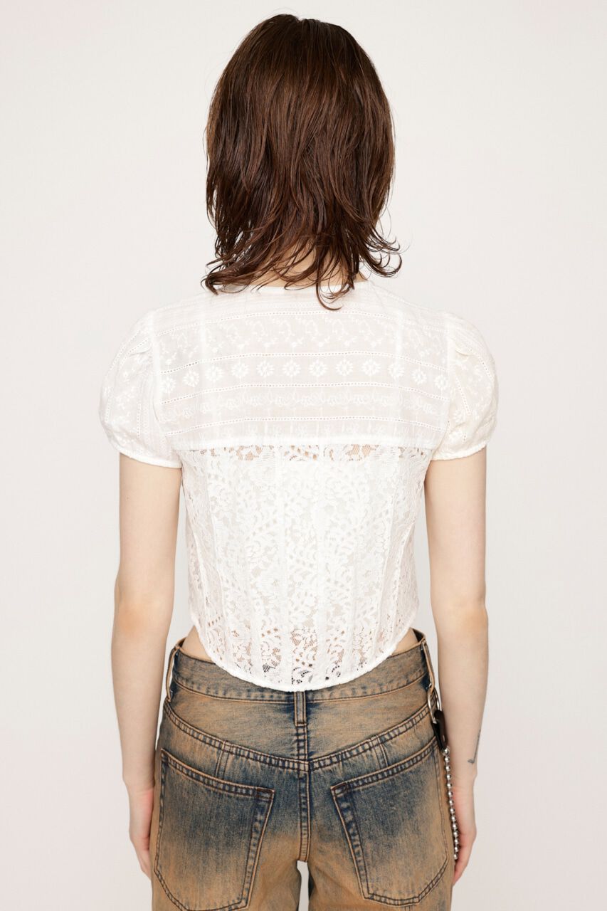 SLY「CAP SLEEVE ZIP LACE トップス」|シャツ・ブラウス|