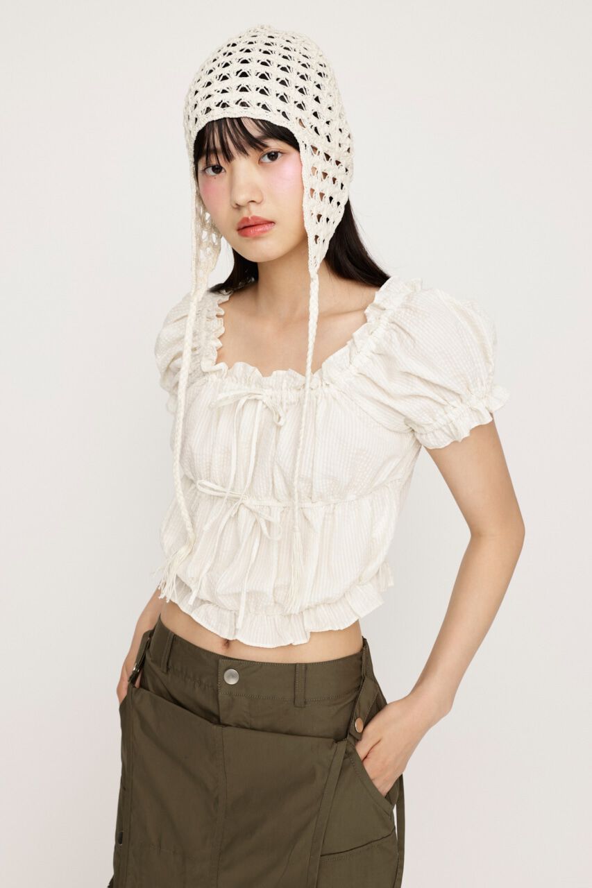 SLY「GATHER RIBBON ブラウス」|シャツ・ブラウス|