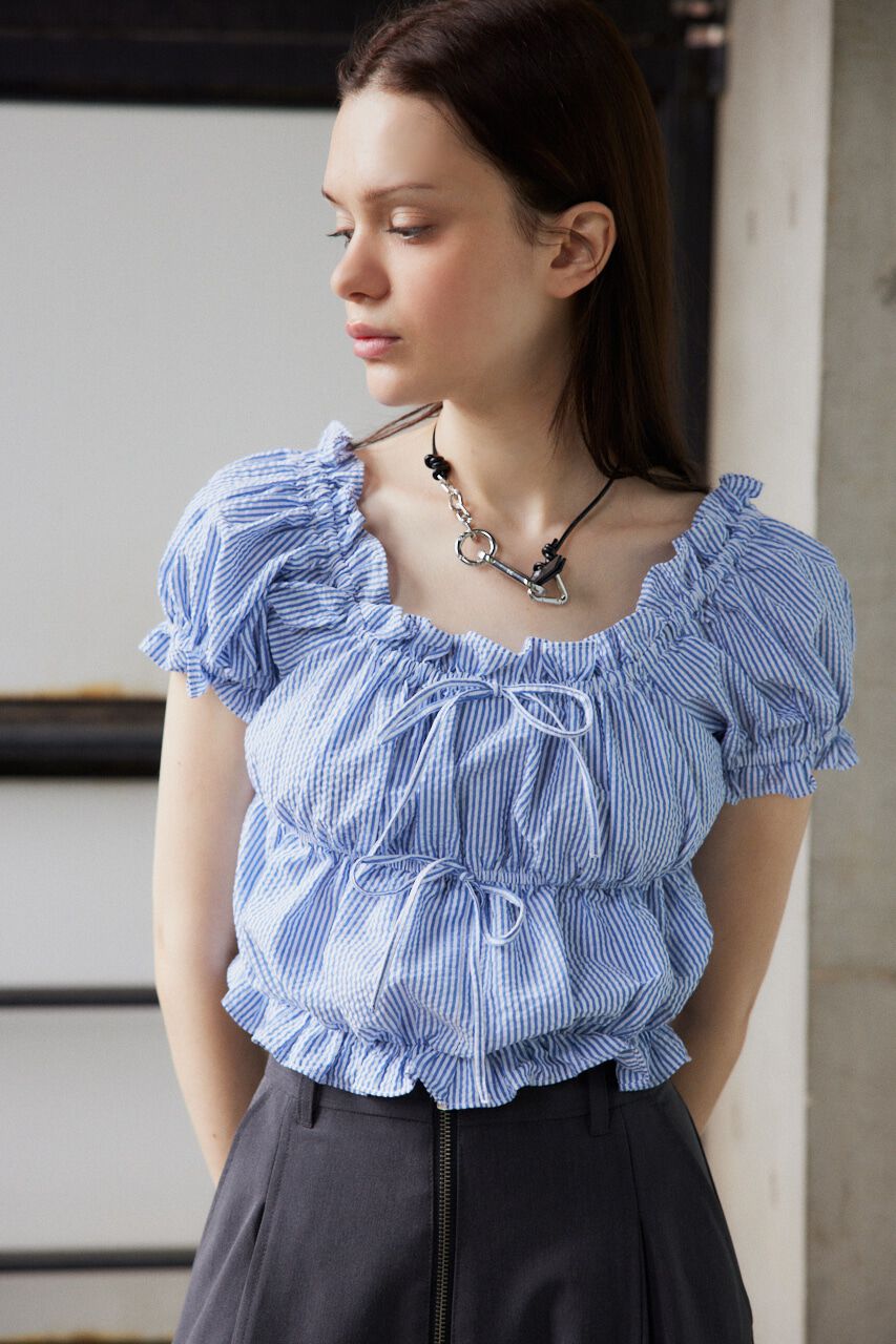 SLY「GATHER RIBBON ブラウス」|シャツ・ブラウス|