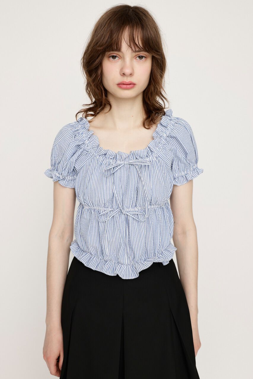 SLY「GATHER RIBBON ブラウス」|シャツ・ブラウス|