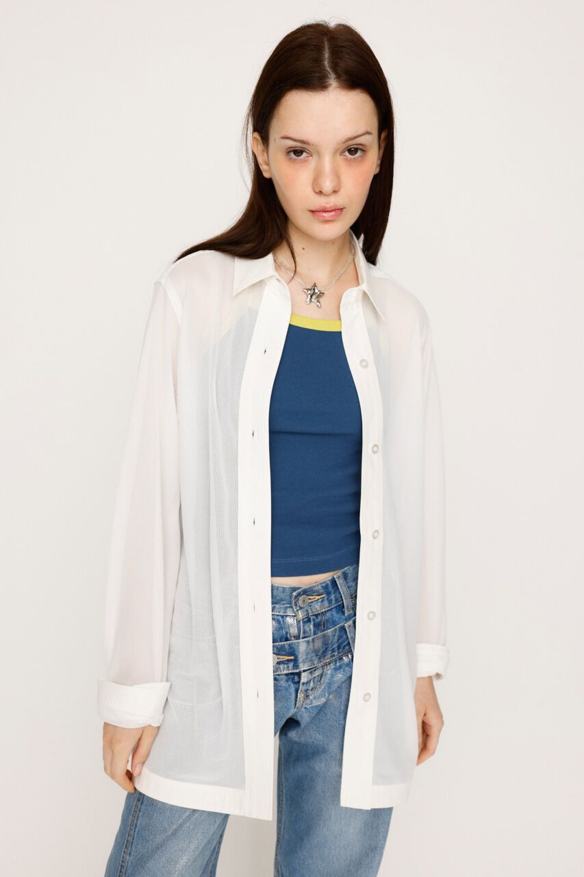 SLY「SHEER MESH シャツ」|シャツ・ブラウス|O/WHT1