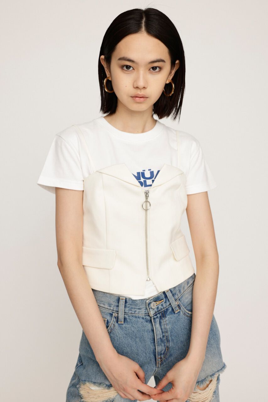 SLY「FRONT ZIP TIDY BUSTIER」|キャミソール|IVOY3