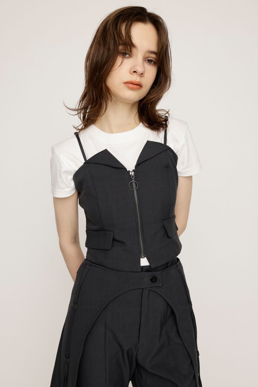 SLY「FRONT ZIP TIDY BUSTIER」|キャミソール|D/GRY3