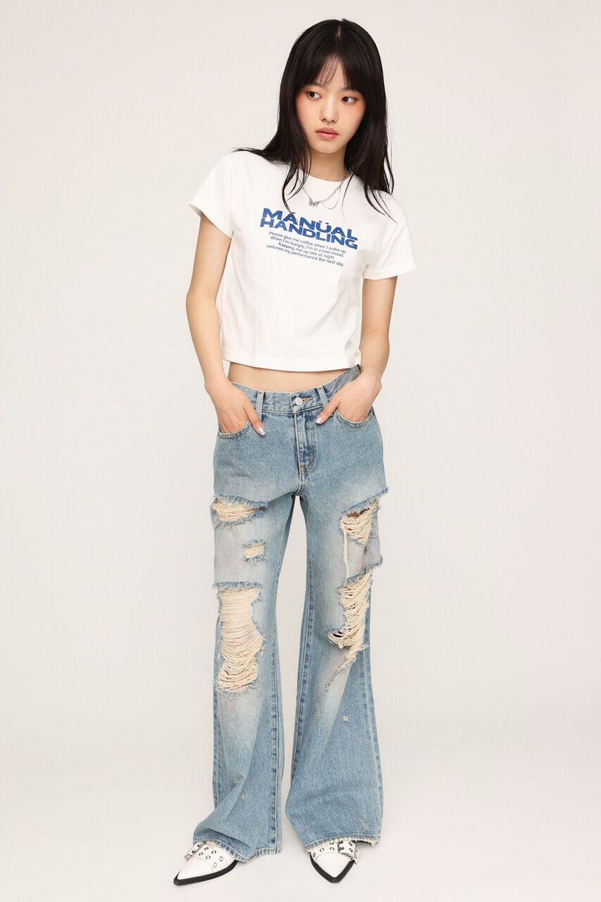 SLY「L／W TORE IT UP FLARE JEANS」|デニム|