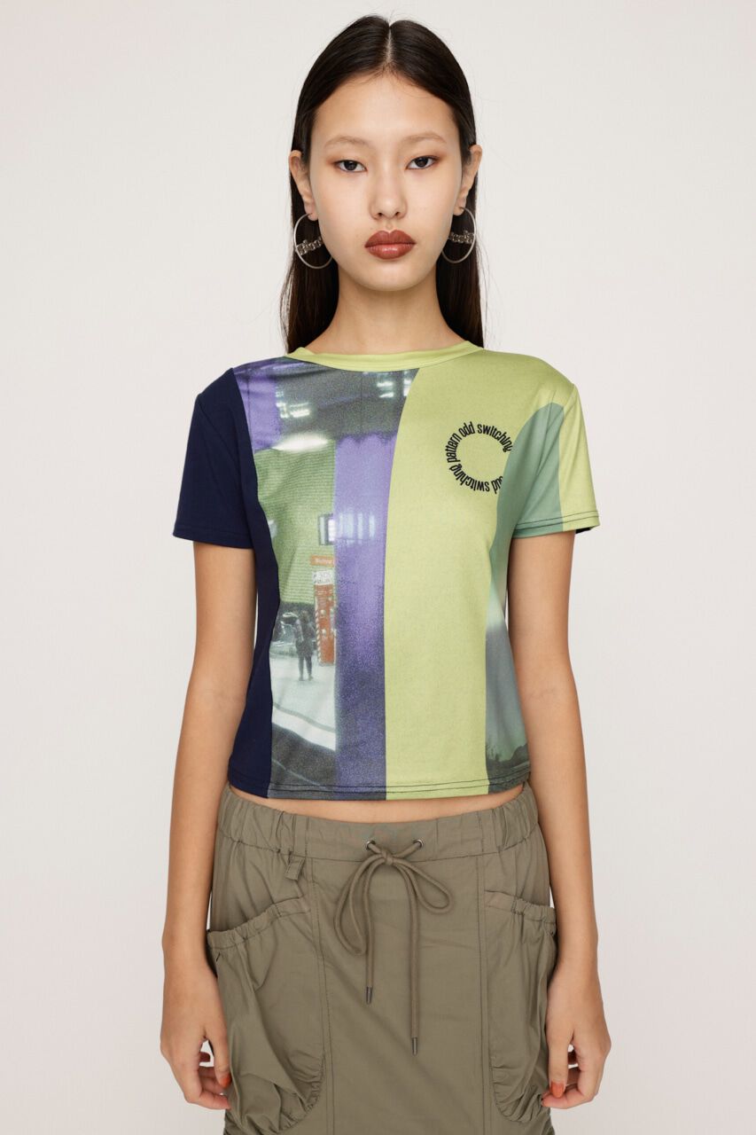 SLY「PRINT SWICHING COMPACT Tシャツ」|Tシャツ・カットソー|