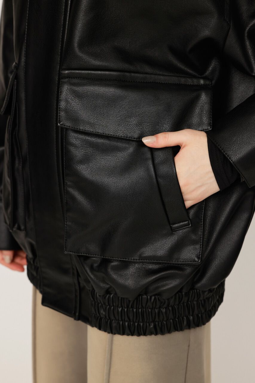 SLY「F／LEATHER FLIGHT ジャケット」|ブルゾン・スタジャン|