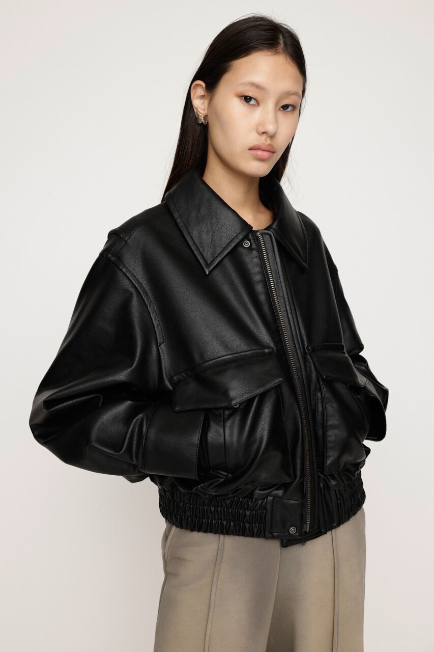 SLY「F／LEATHER FLIGHT ジャケット」|ブルゾン・スタジャン|