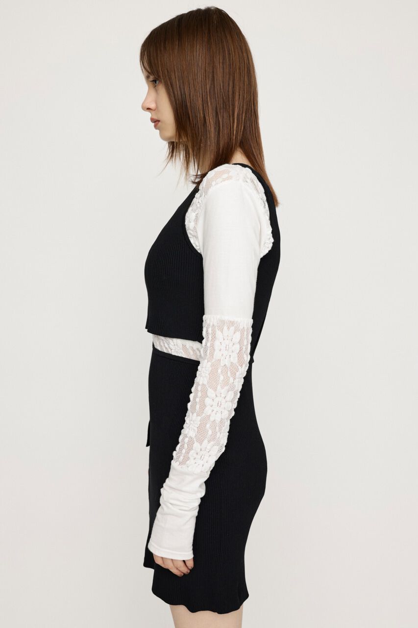 SLY「ASYMMETRY LAYER KNIT ショートワンピース」|ワンピース|