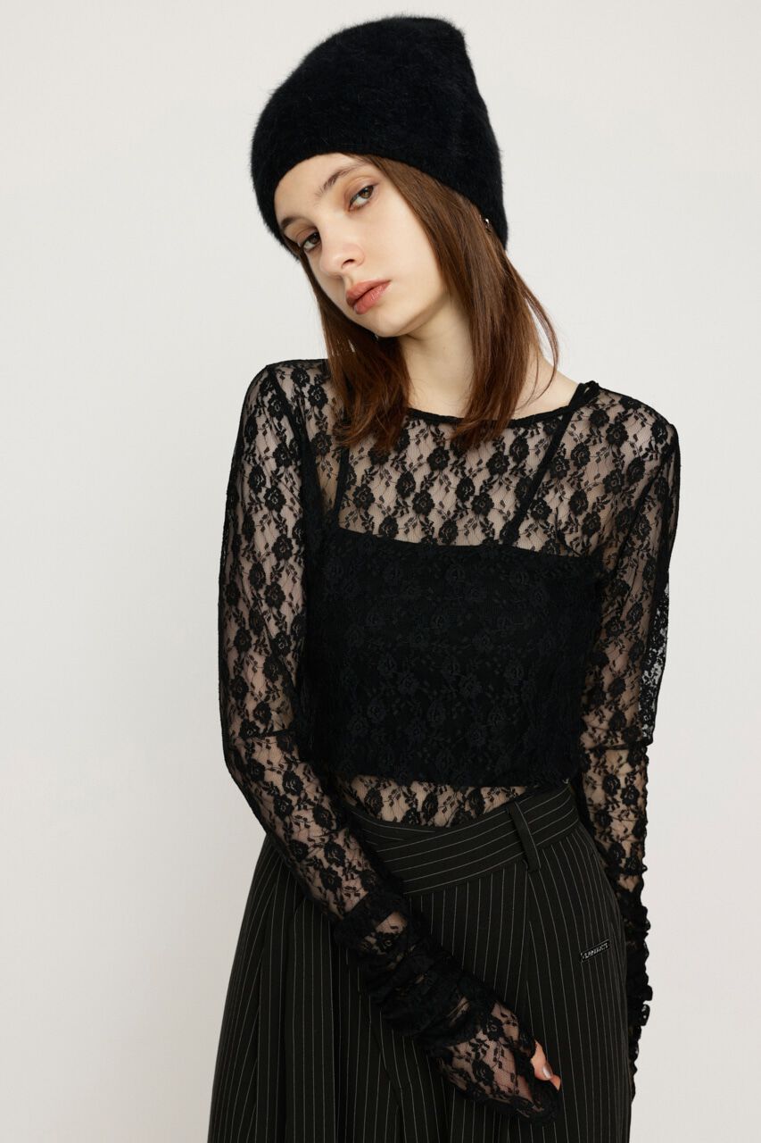 SLY「BASIC CUT LACE トップス」|Tシャツ・カットソー|BLK