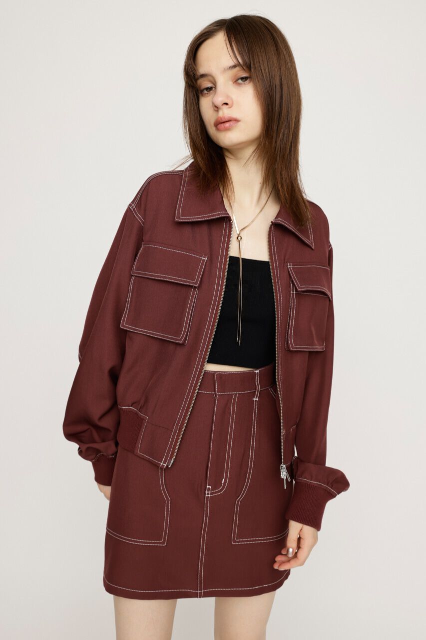 SLY「BI COLOR STITCH SET UP」|ワンピース|D/RED3