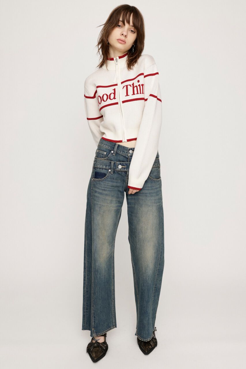 SLY「LINE LOGO ZIP カーディガン」|カーディガン|