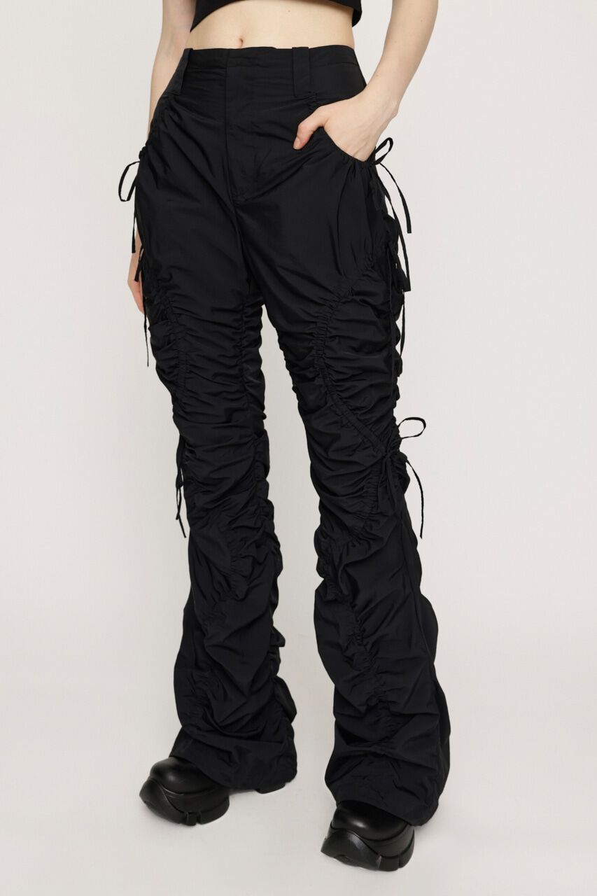 SLY「RIBBON GATHER FLARE パンツ」|その他|BLK