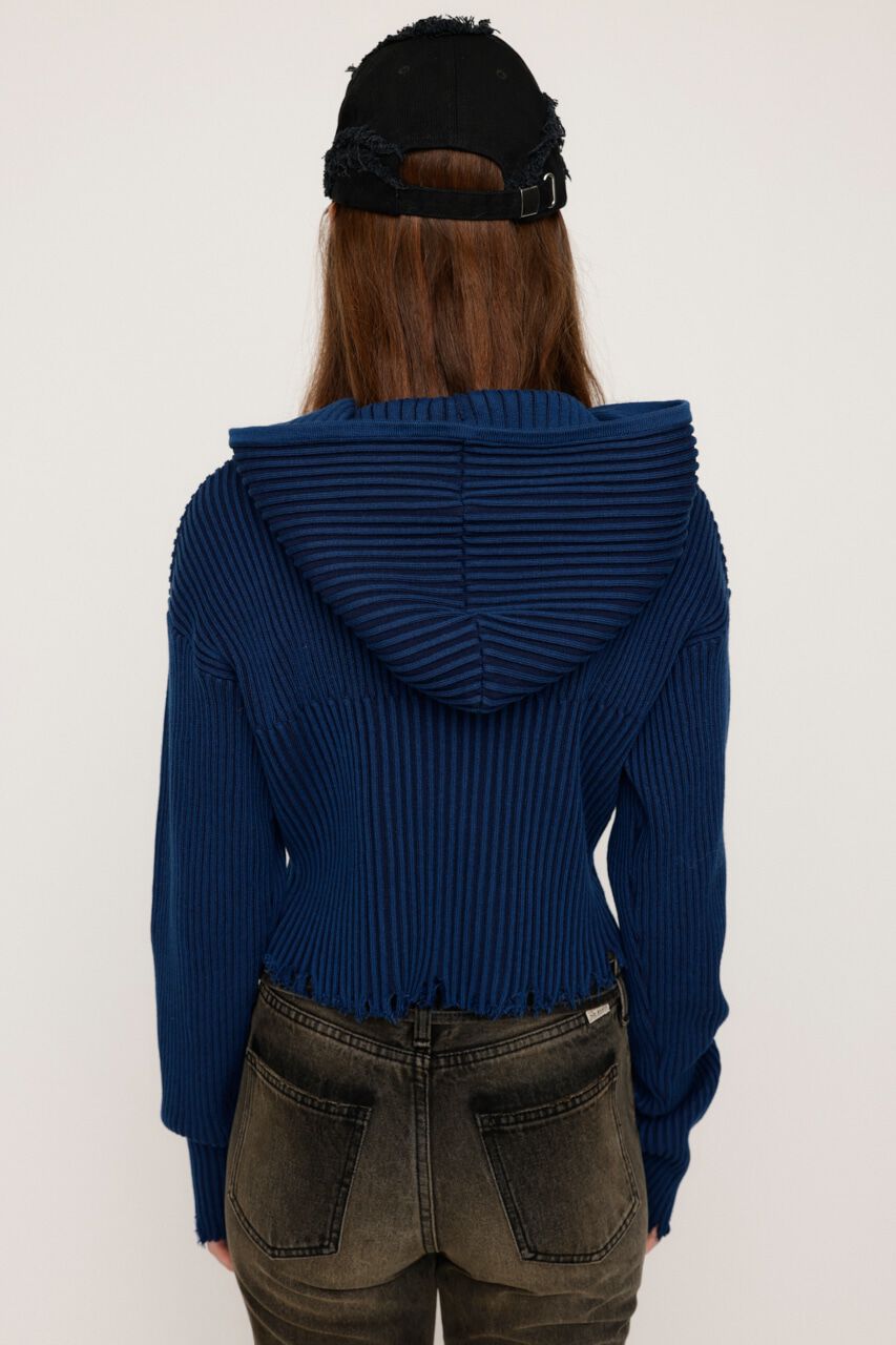 SLY「CRUSH KNIT HOODIE」|カーディガン|