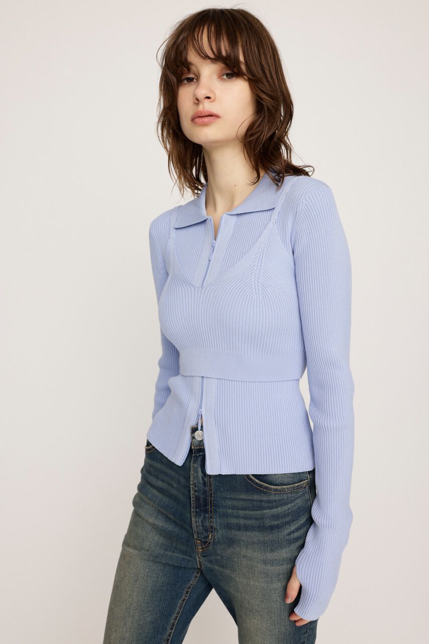 SLY「FRONT ZIP HG 2P トップス」|ニット・セーター|
