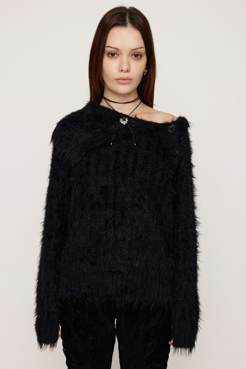 SLY「SIDE BUTTON SHAGGY チュニック」|ニット・セーター|