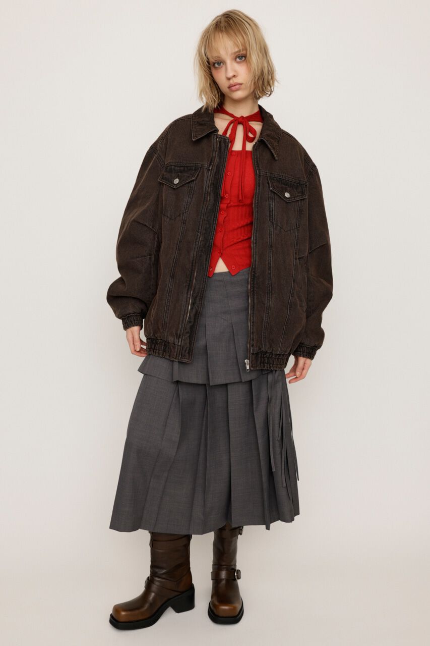 SLY「FRONT ZIP DENIM ブルゾン」|デニムジャケット|