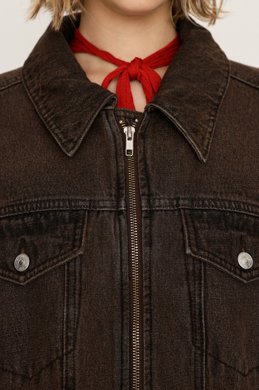 SLY「FRONT ZIP DENIM ブルゾン」|デニムジャケット|