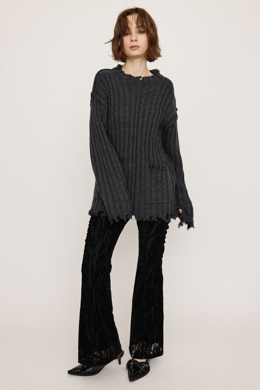 SLY「FROCKY LACE FLARE パンツ」|その他|BLK