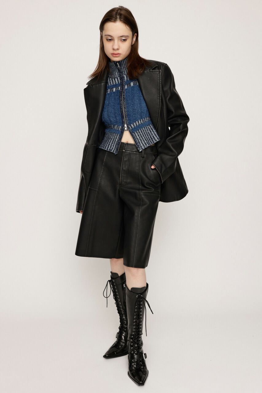 SLY「SHAGGY MIX ZIP UP KNIT トップス」|ニット・セーター|