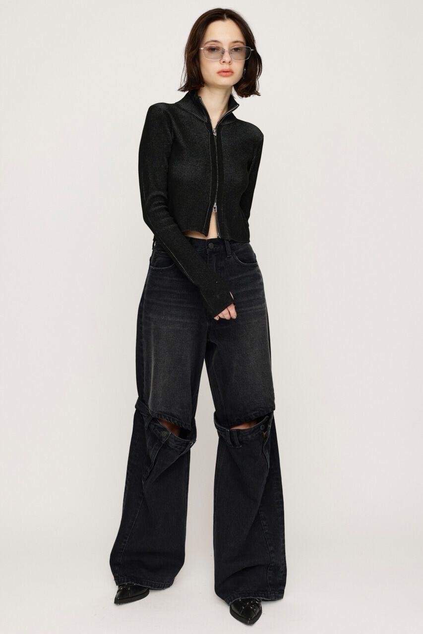 SLY「FRONT ZIP H／N RIB トップス」|ニット・セーター|