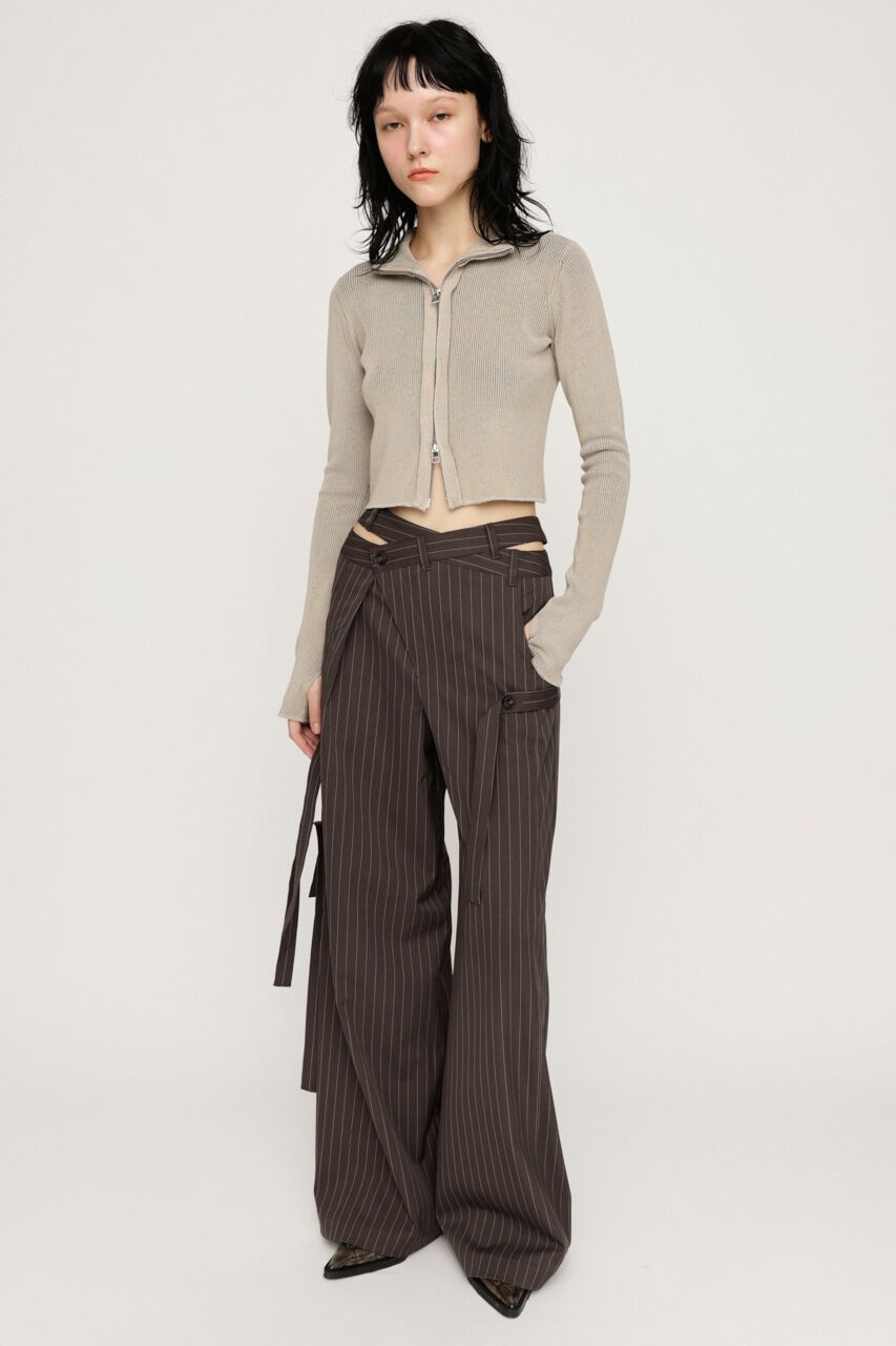 SLY「FRONT ZIP H／N RIB トップス」|ニット・セーター|