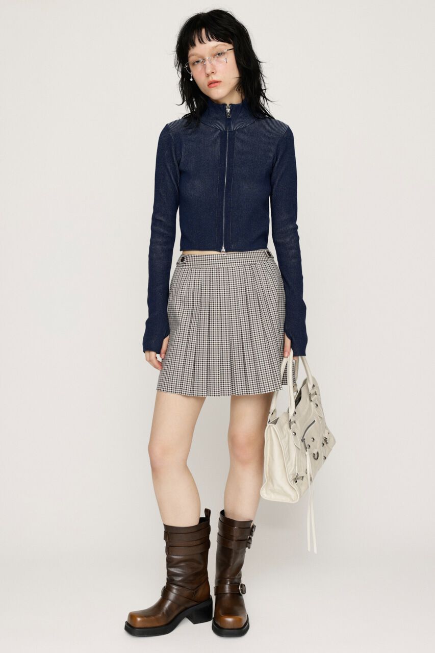 SLY「FRONT ZIP H／N RIB トップス」|ニット・セーター|