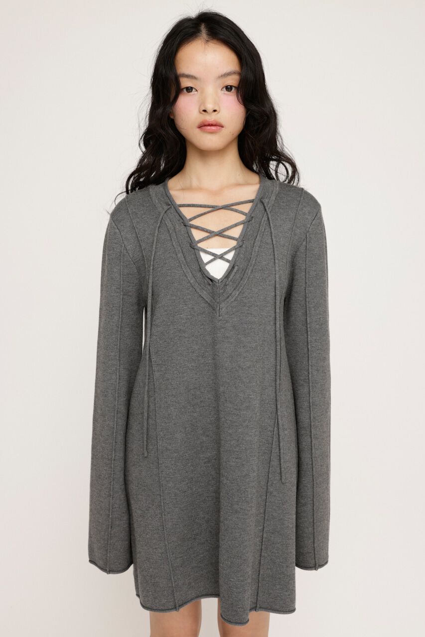 SLY「V／N LACE UP KNIT ワンピース」|ワンピース|