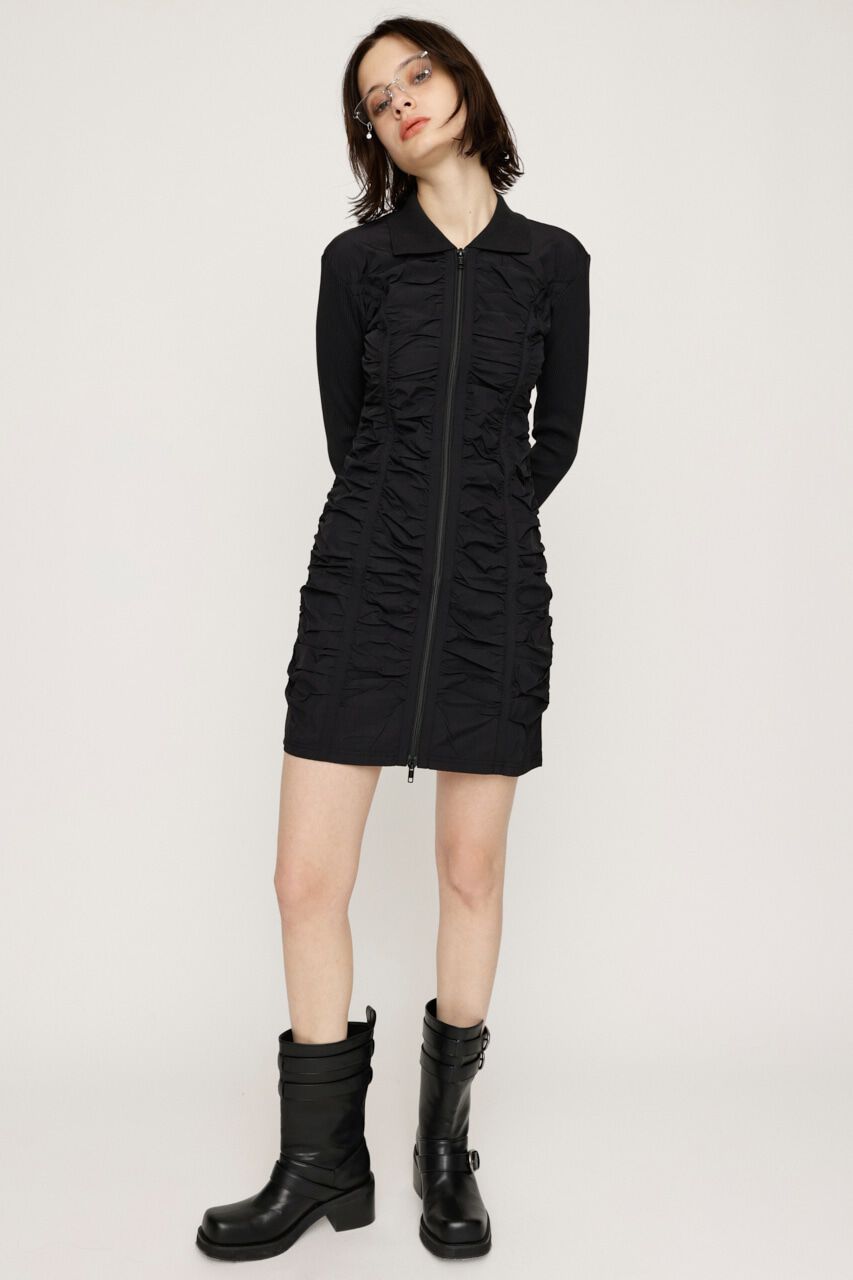 SLY「FRONT ZIP GATHER CUT ワンピース」|ワンピース|