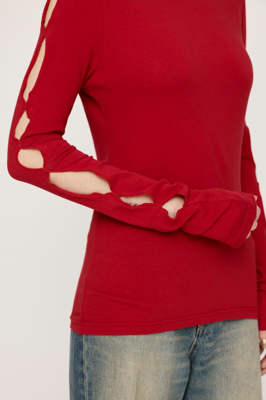 SLY「HOLE DESIGN CUT トップス」|Tシャツ・カットソー|
