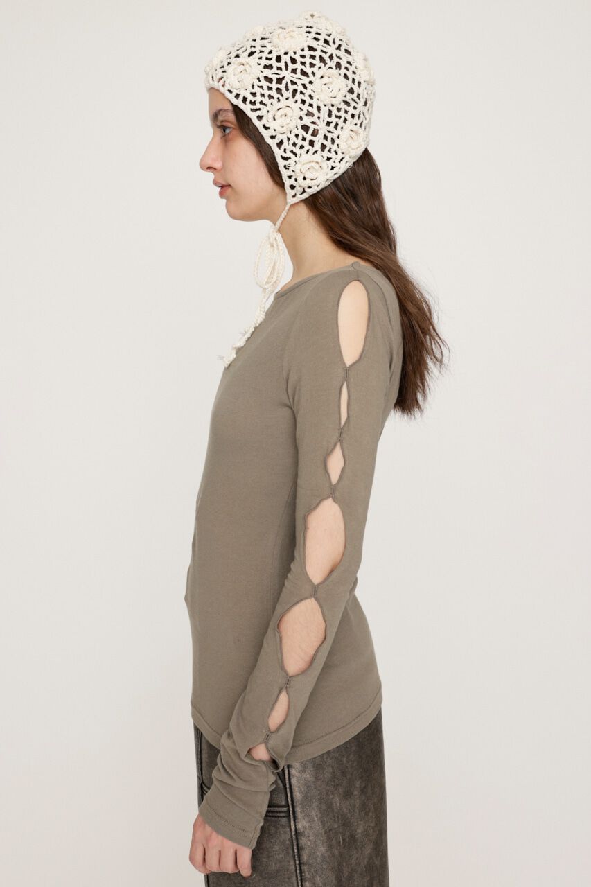 SLY「HOLE DESIGN CUT トップス」|Tシャツ・カットソー|