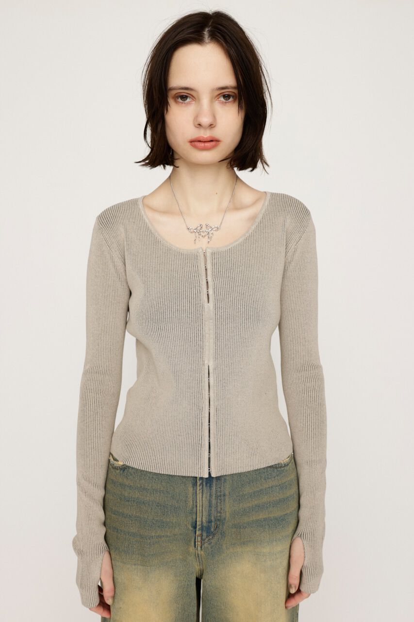 SLY「FRONT HOOK RIB トップス」|ニット・セーター|