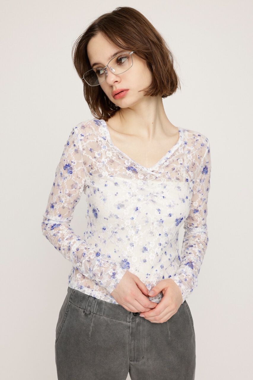 SLY「FLOWER LACE トップス」|Tシャツ・カットソー|