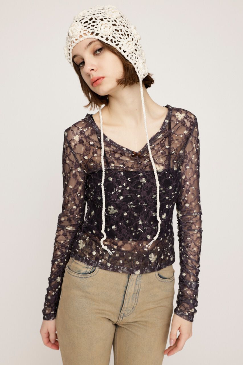 SLY「FLOWER LACE トップス」|Tシャツ・カットソー|BRN