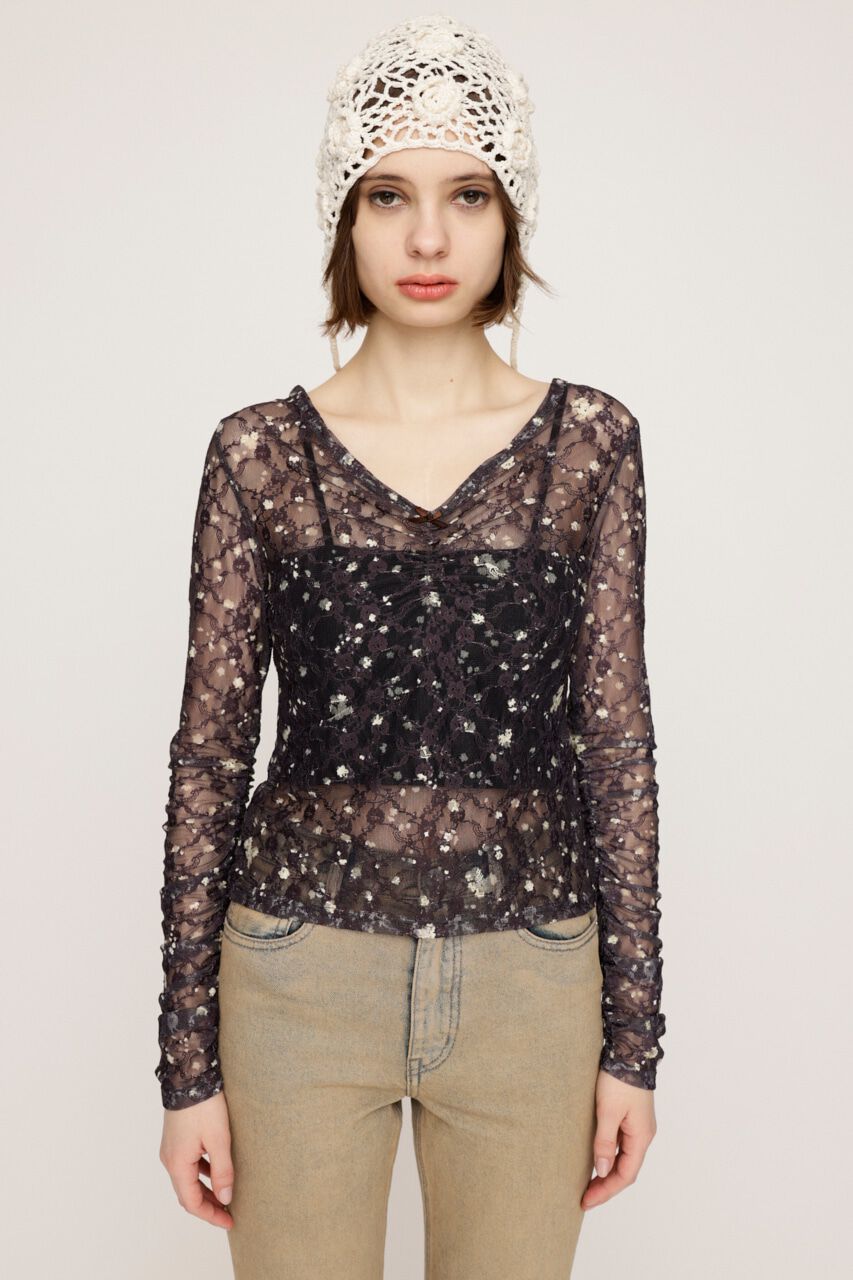 SLY「FLOWER LACE トップス」|Tシャツ・カットソー|