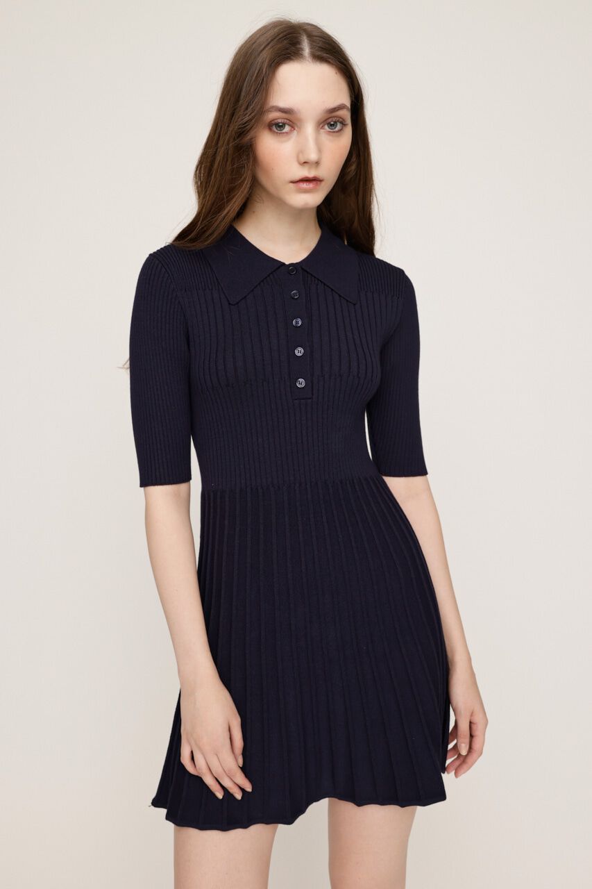 SLY「COLLARED PLEATS HG ショートワンピース」|ワンピース|