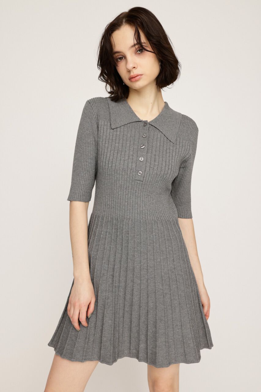 SLY「COLLARED PLEATS HG ショートワンピース」|ワンピース|T.GRY