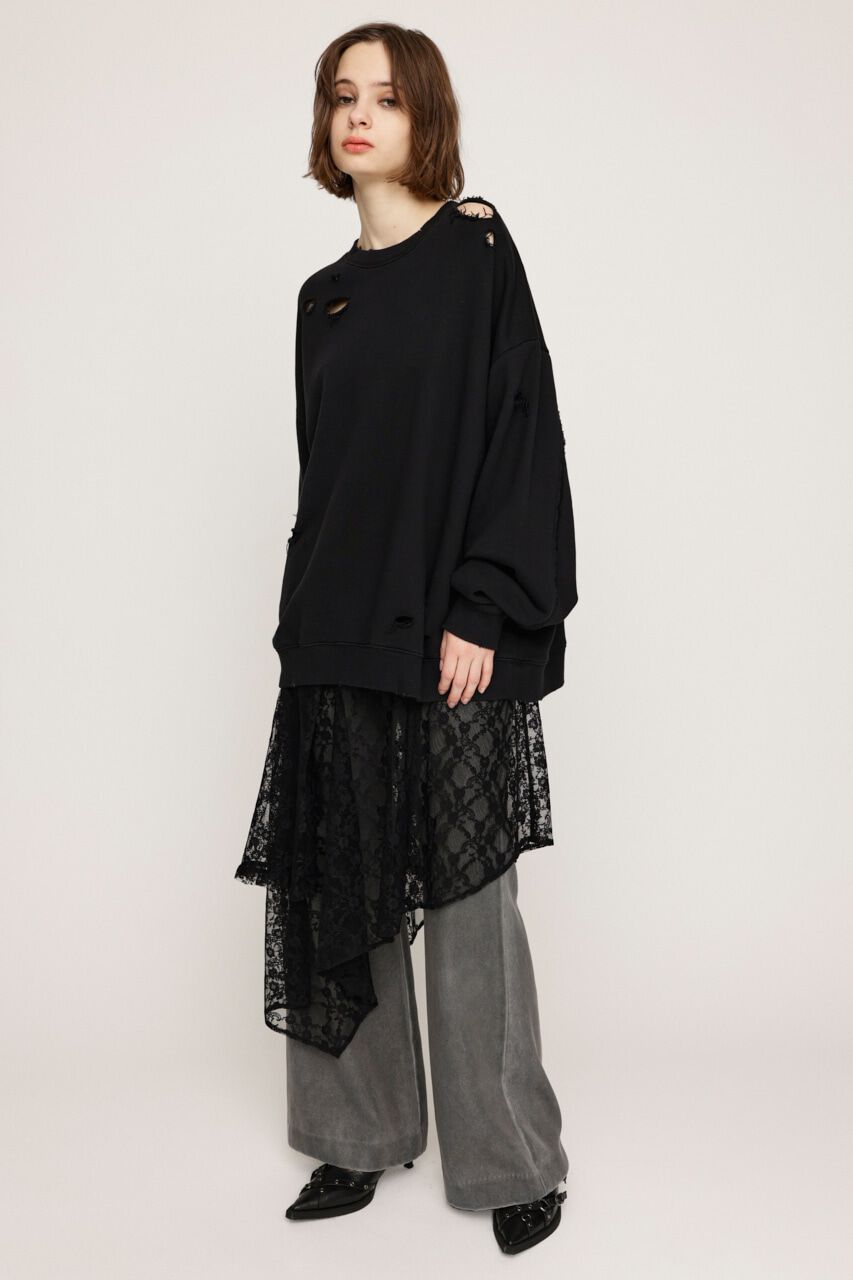 SLY「OVERSIZE DAMAGE スウェット」|Tシャツ・カットソー|