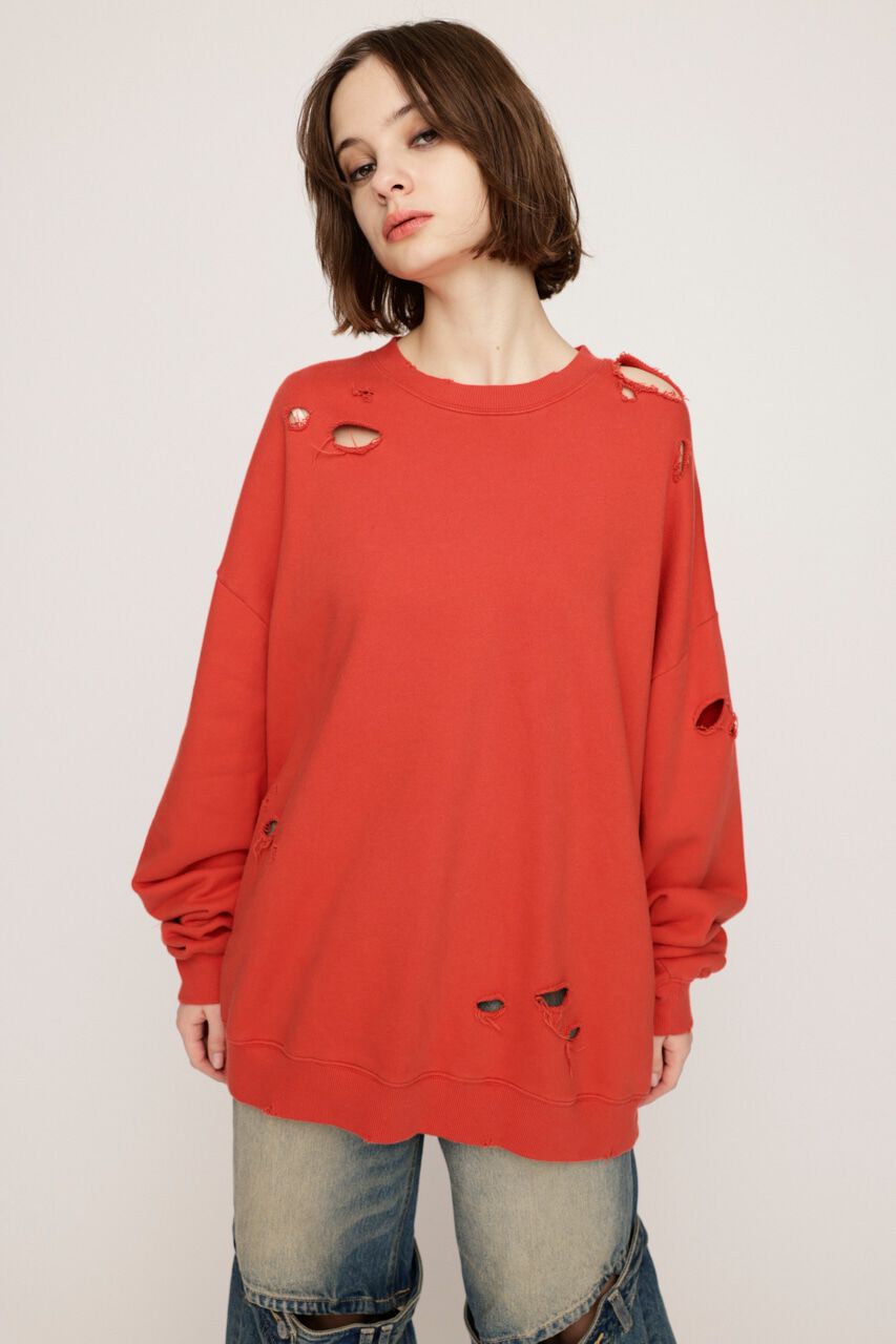 SLY「OVERSIZE DAMAGE スウェット」|Tシャツ・カットソー|