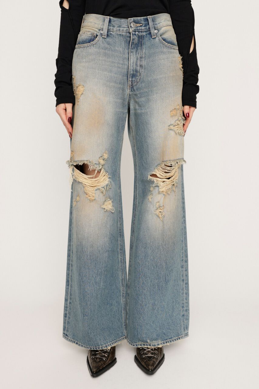 SLY「DAMAGE J／W FLARE PT-C」|デニム|