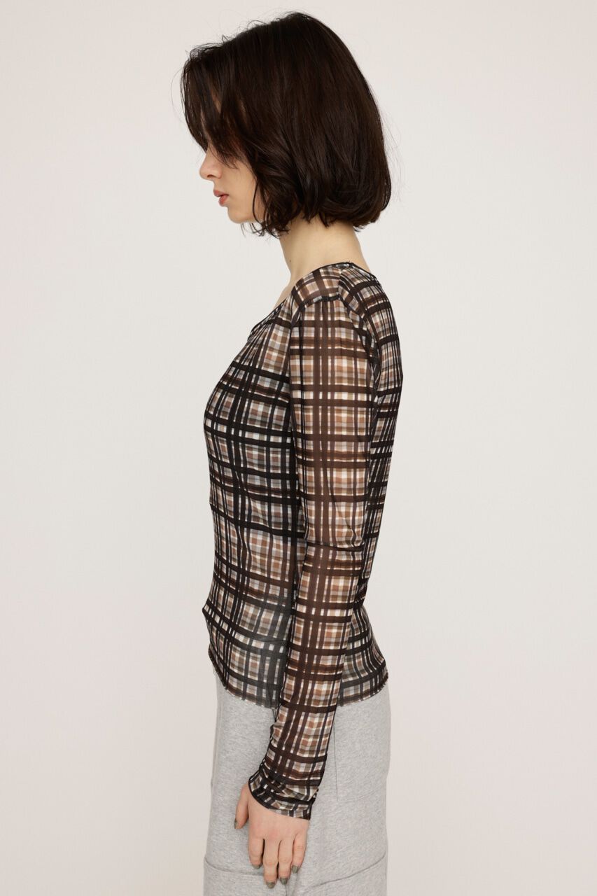 SLY「BLUSH MULTI CHECK トップス」|Tシャツ・カットソー|
