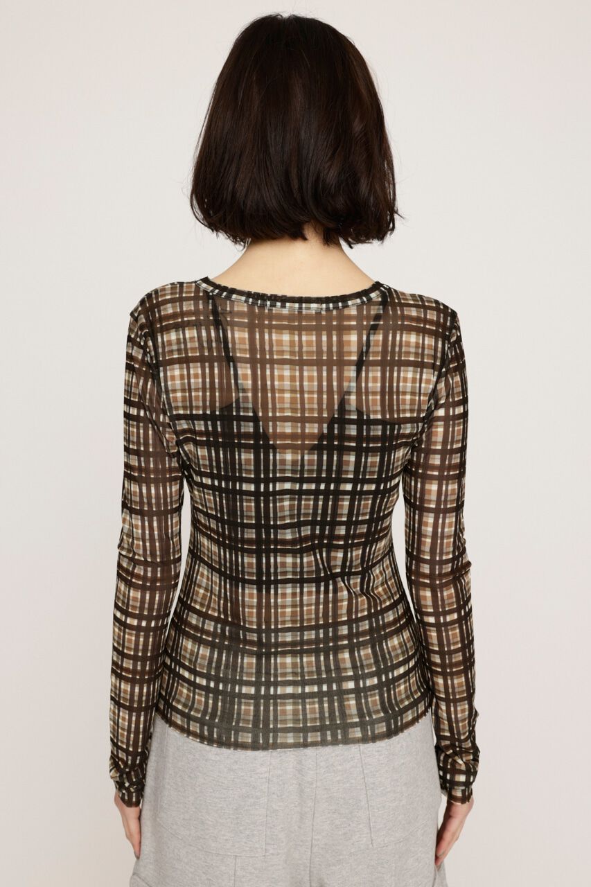 SLY「BLUSH MULTI CHECK トップス」|Tシャツ・カットソー|