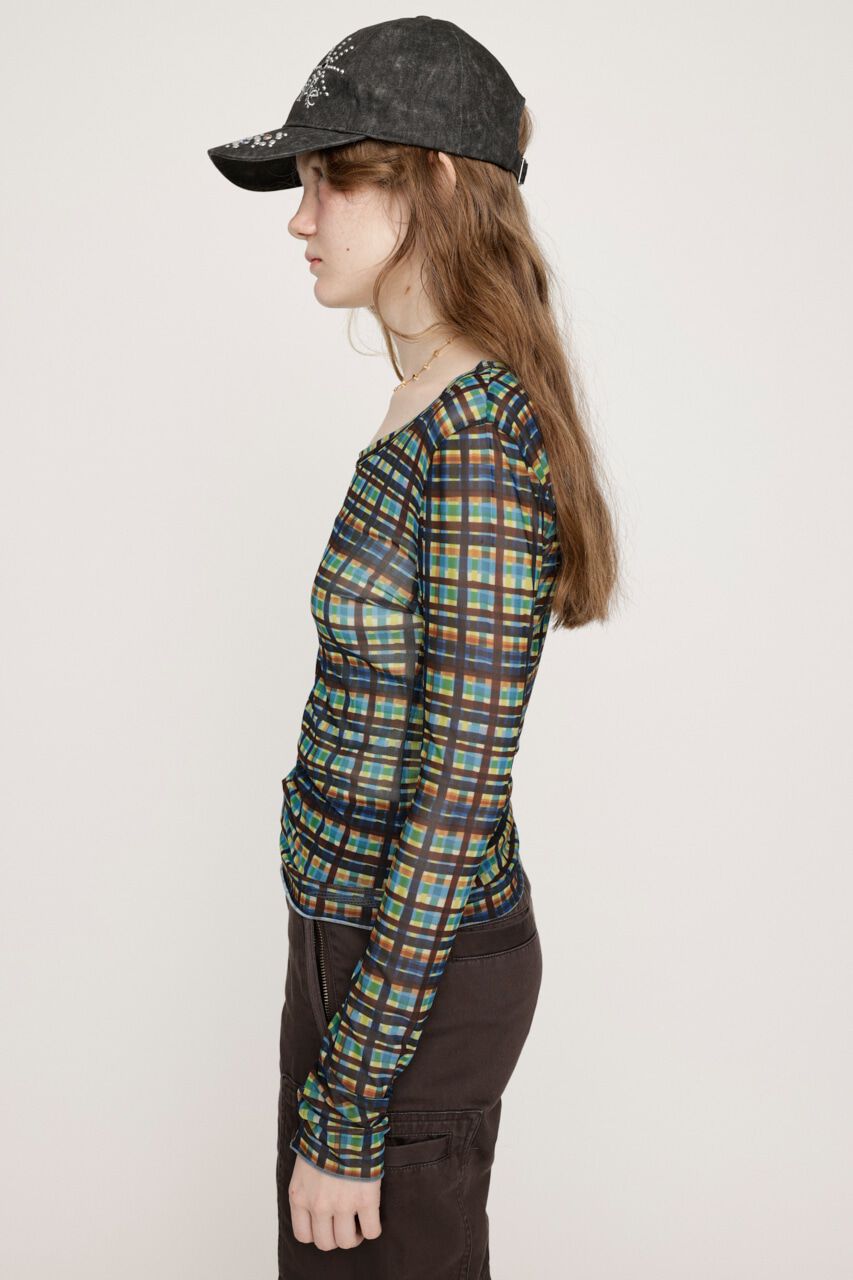 SLY「BLUSH MULTI CHECK トップス」|Tシャツ・カットソー|