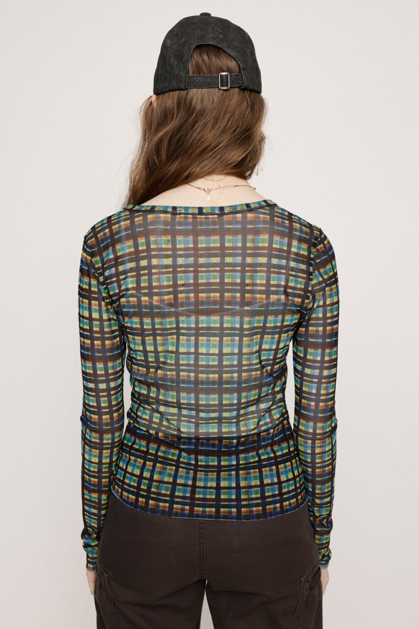 SLY「BLUSH MULTI CHECK トップス」|Tシャツ・カットソー|