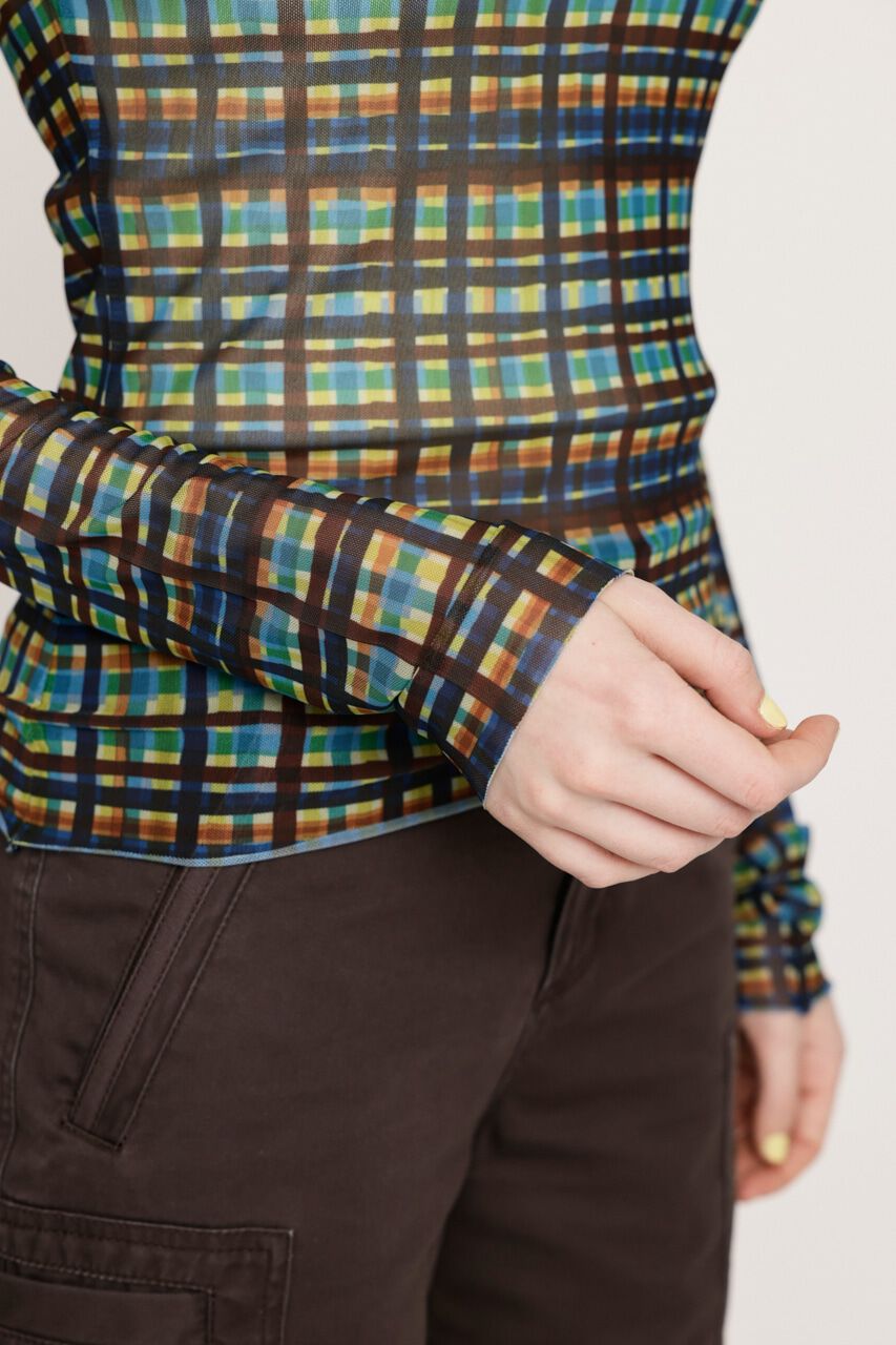 SLY「BLUSH MULTI CHECK トップス」|Tシャツ・カットソー|