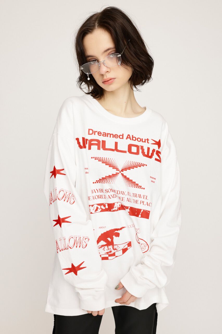 SLY「CREW NECK PRINT トップス」|Tシャツ・カットソー|WHT