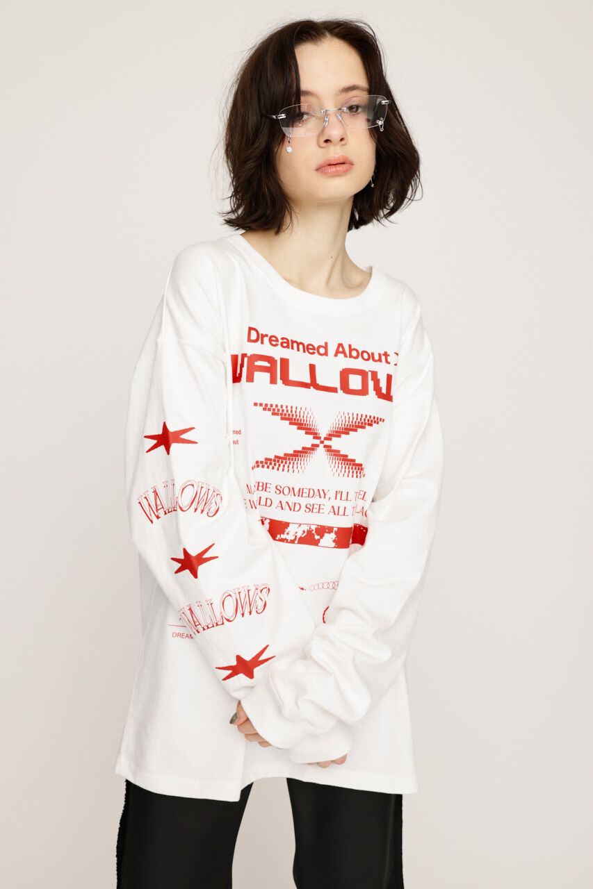 SLY「CREW NECK PRINT トップス」|Tシャツ・カットソー|