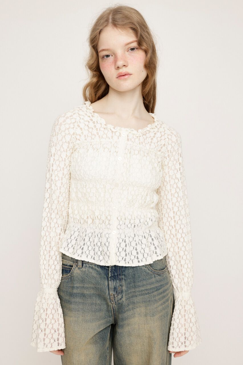 SLY「PUFFY SHIRRING CUT トップス」|Tシャツ・カットソー|